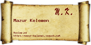 Mazur Kelemen névjegykártya